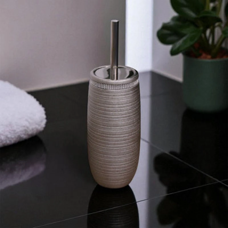 Image of Showerdrape Pzazz Silver Diamante Toilet Brush And Holder