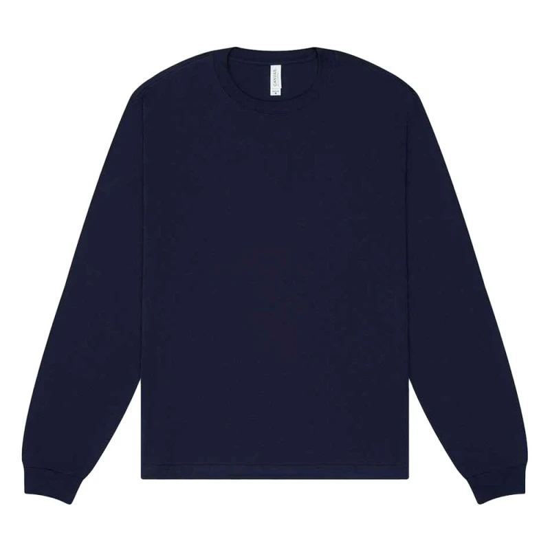 Image of Bella + Canvas Mens Heavyweight Long-Sleeved T-Shirt in Navy Size: XS Navy Male XS