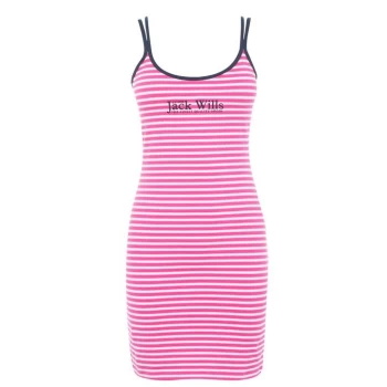 Image of Jack Wills Albany Strappy Mini Dress - Cerise