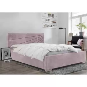 Image of Fenna Bed King Plush Velvet Pink