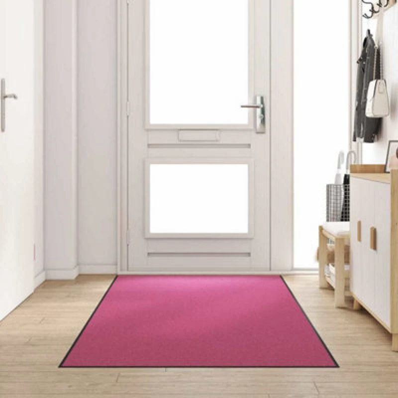 Image of Vidaxl Doormat Other Pink And Black 120 X 250 Cm Polyamide And Pvc