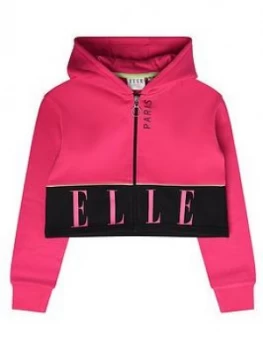 Image of Elle Girls Cropped Logo Hoodie - Pink, Size Age: 3-4 Years, Women