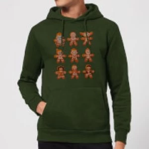 Image of Star Wars Gingerbread Characters Christmas Hoodie - Forest Green - S