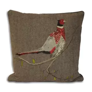 Image of Hunter Pheasant Cushion Brown, Brown / 45 x 45cm / Polyester Filled
