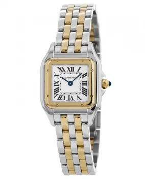 Image of Cartier Panthere de Cartier Small Yellow Gold & Stainless Steel Silver Dial Womens Watch W2PN0006 W2PN0006