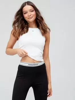 Image of Tommy Jeans Essential Ribbed Tank - White, Size S, Women