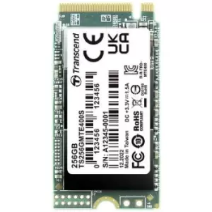 Image of Transcend MTS400S 256GB Internal M.2 PCIe NVMe SSD 2242 PCIe NVMe 3.0 x4 Retail TS256GMTE400S