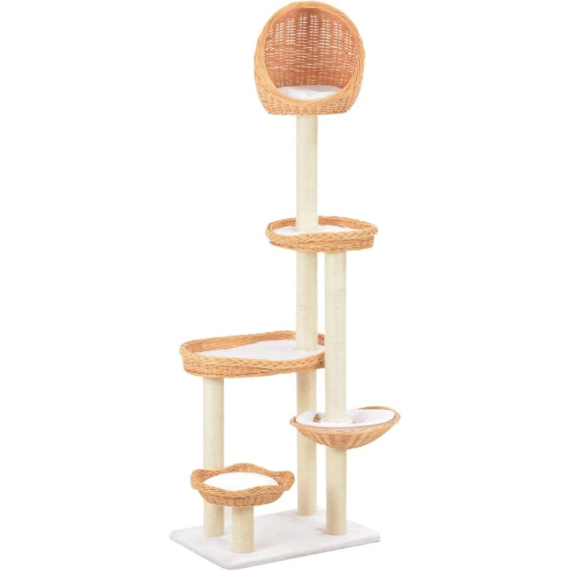 Image of VIDAXL Cat Tree with Sisal Scratching Post Natural Willow Wood Vidaxl 170729