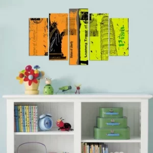 Image of 5PMX-011 Multicolor Decorative MDF Painting (5 Pieces)