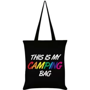 Image of Grindstore This Is My Camping Bag Tote Bag (One Size) (Black) - Black