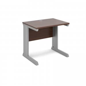 Image of Vivo Straight Desk 800mm x 600mm - Silver Frame Walnut Top