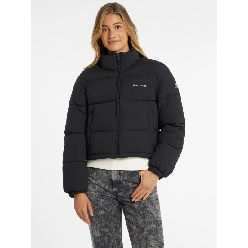 Image of Guess Crop Puffer Jacket 15024607 Black