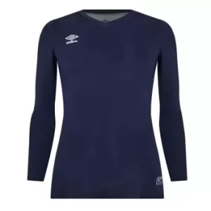 Image of Umbro V neck Long Sleeve Baselayer Top Mens - Blue