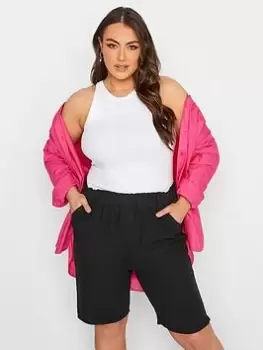 Image of Yours Cool Cotton Short - Black, Size 22-24, Women