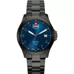 Image of Mens JDM Military Alpha I Black IP Blue Dial Watch