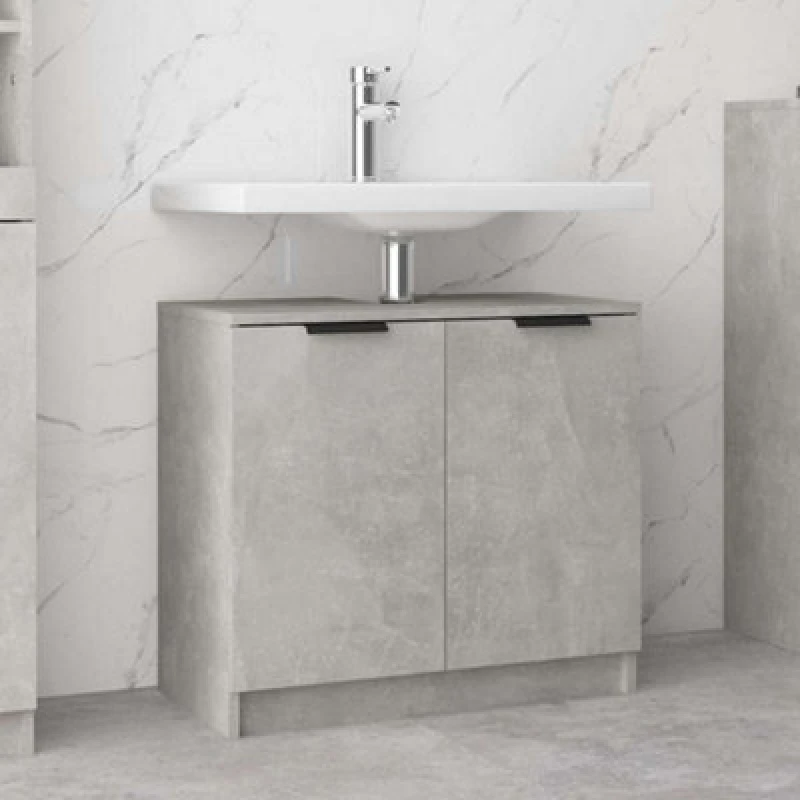 Image of Vidaxl Bathroom Cabinet Concrete Grey 64.5X33.5X59cm Engineered Wood, Grey 811308
