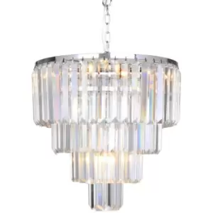 Image of Zumaline Amedeo Pendant Ceiling Light, Chrome, Glass, 5x E14