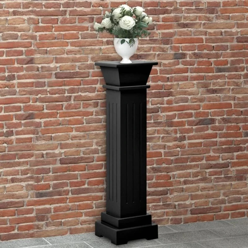 Image of VIDAXL Classic Square Pillar Plant Stand Black 17x17x66cm mdf Vidaxl 8720286062579