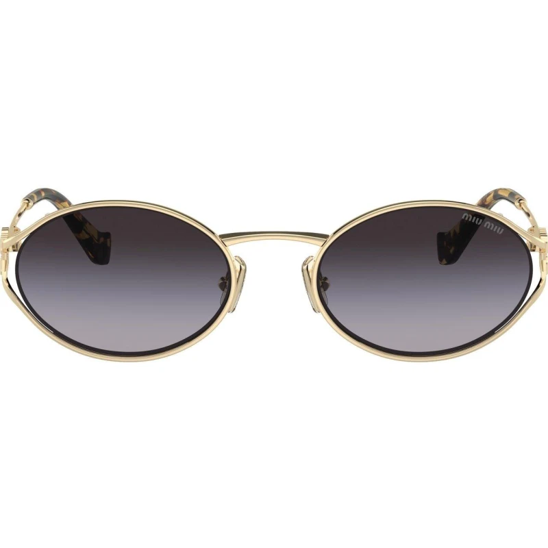 Image of Miu Miu Miu Miu Women Oval Brass Gold Dark Brown MU52YS Gold One Size Female 8056597886956