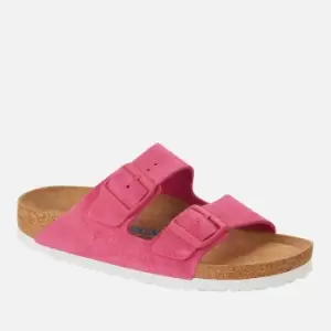 Image of Birkenstock Womens Arizona Slim Fit Sfb Suede Double Strap Sandals - Fuchsia Tulip - EU 39/UK 5.5