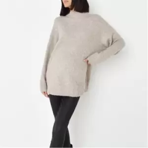 Image of Missguided High Neck Maternity Jumper - Neutral
