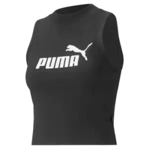 Image of Puma Logo Crop Top Womens - Black