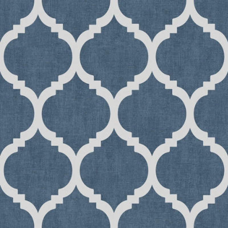 Image of Muriva Blue Geometric Shimmer Effect Embossed Wallpaper