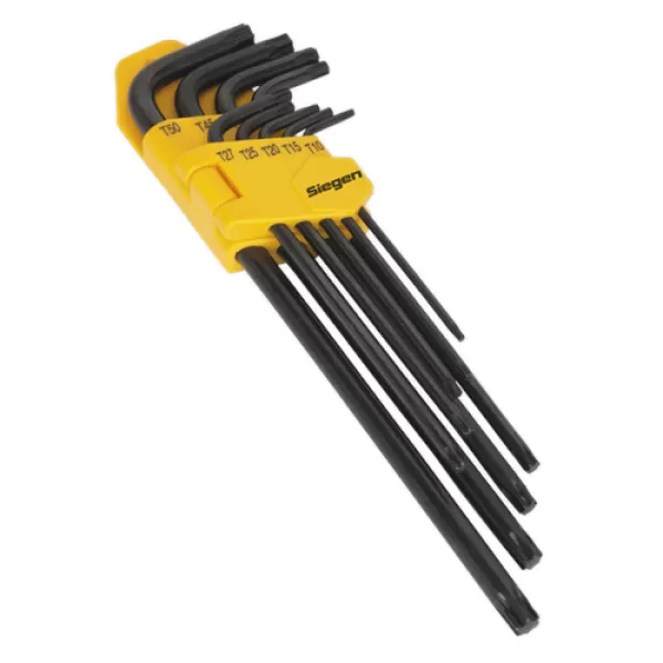 Image of Genuine SEALEY S01096 TRX-Star* Key Set 9pc Extra-Long