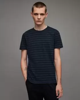 Image of AllSaints Figure Striped Crew T-Shirt