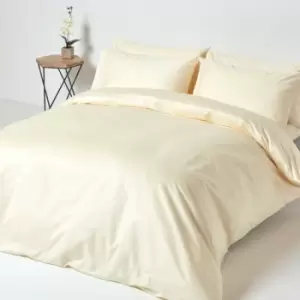 Image of Cream Egyptian Cotton Duvet Cover Set 1000 Thread Count, Single - Cream - Cream - Homescapes