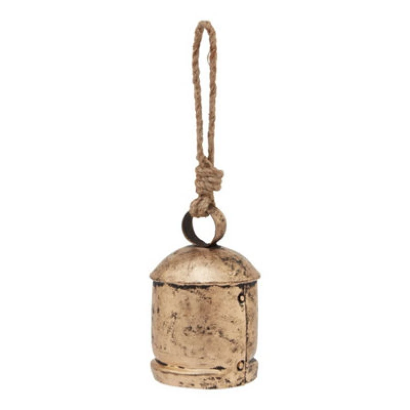 Image of Hill Interiors Antique Bell Bauble - Wood - L7 X W7 X H10 Cm - Gold