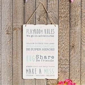 Image of Love Life Rectangular Plaque - Playroom Rules