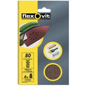 Image of Flexovit Detail Sanding Sheets - 6 Pack (105 x 175mm) 120g (Fine)