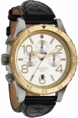 Image of Mens Nixon The 48-20 Chrono Leather Chronograph Watch A363-1884