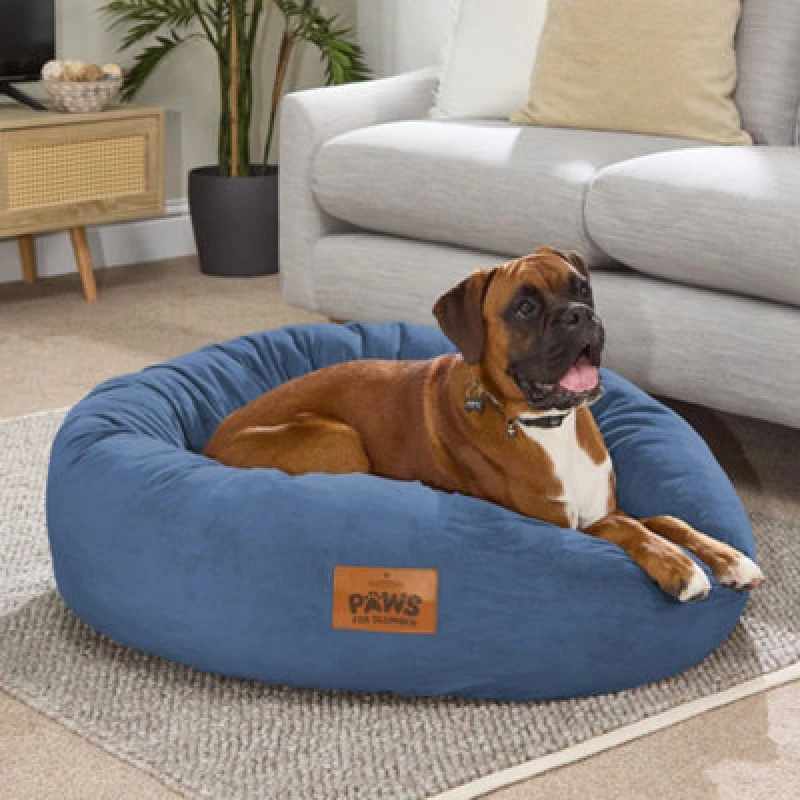 Image of Slumberdown Slumberdown Paws for Slumber Donut Pet Bed, Extra Large, 85cm Diameter in Navy Size: X-Large Navy XL Unisex 5012924077278