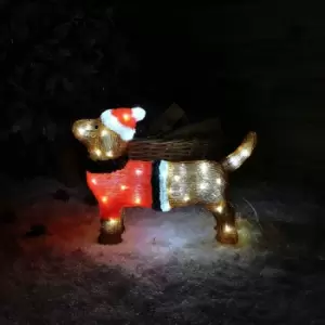 Image of 36cm Ice White LED Dachshund Christmas Decoration