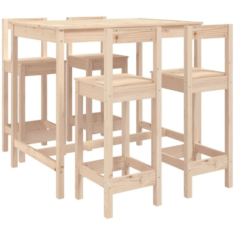 Image of VIDAXL 5 Piece Garden Bar Set Solid Wood Pine vidaXL 8720845717155