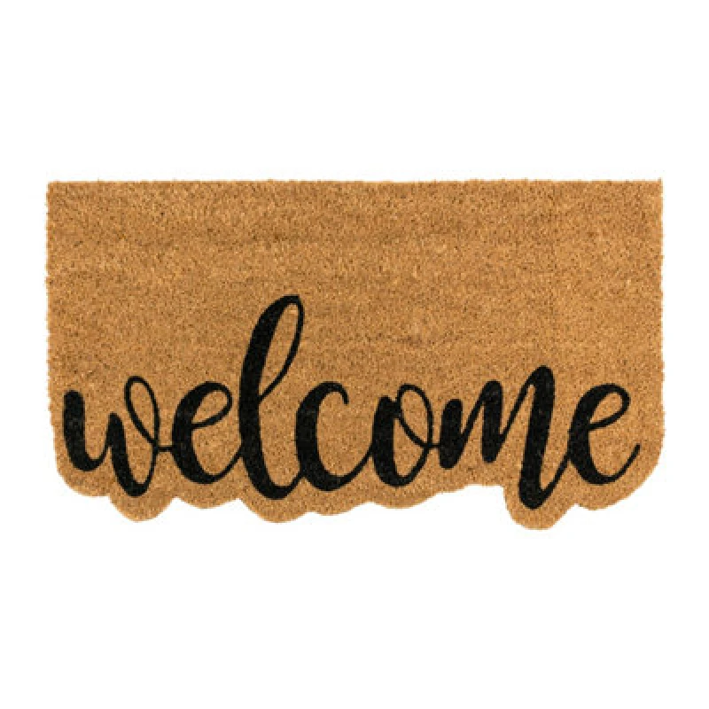 Image of Jvl Eco-Friendly Latex Backed Coir Entrance Doormat, 40X70Cm - Shaped Welcome
