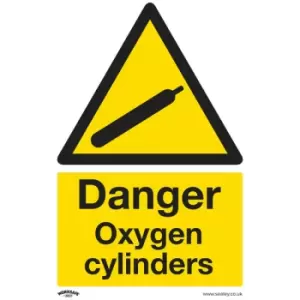 Image of Worksafe SS61V1 Danger Oxygen Cylinders - Safety Sign Self-Adhesiv...