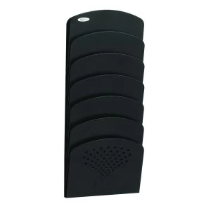Image of Safco Seven Pocket Wall Rack Steel Black 3185BL