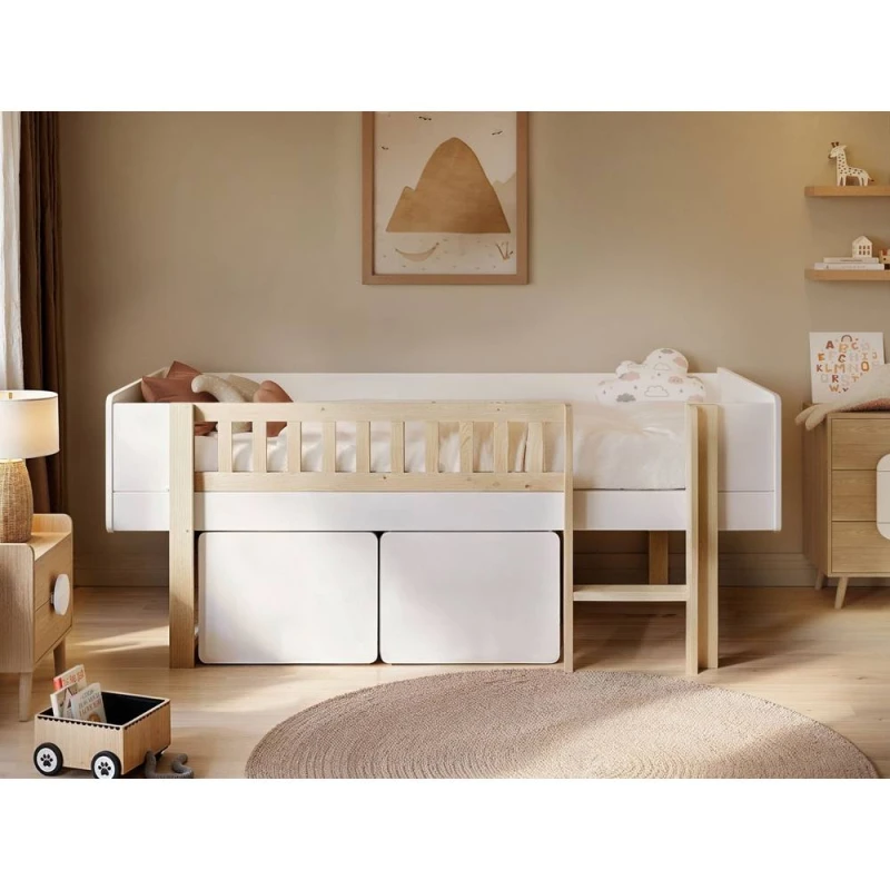 Image of Noomi Kayla Mid Sleeper with Storage White Size: EU Single White Unisex EU Single