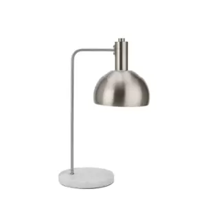 Image of Marble And Silver Industrial Adjustable Desk Lamp