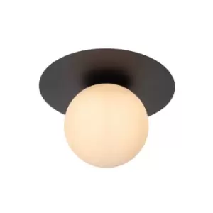 Image of Tricia Modern Flush Ceiling Light - Ø25cm - 1xE27 - Black