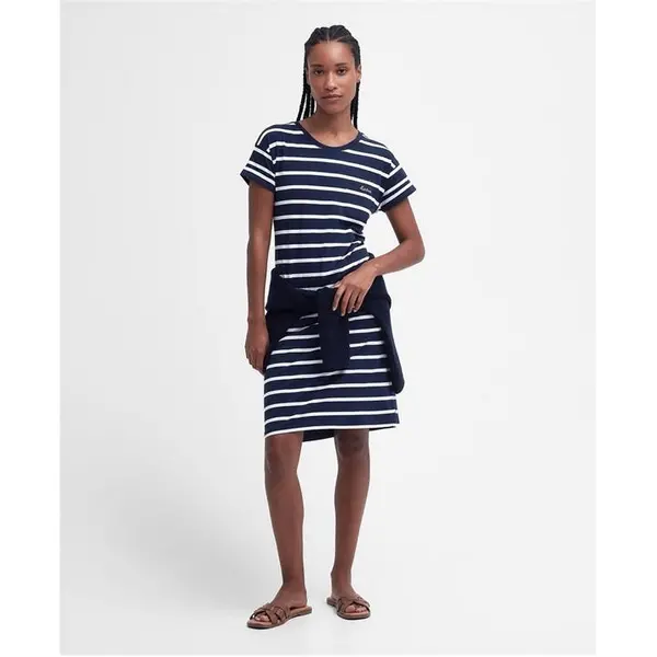 Image of Barbour Otterburn Striped Midi Dress - Blue 12