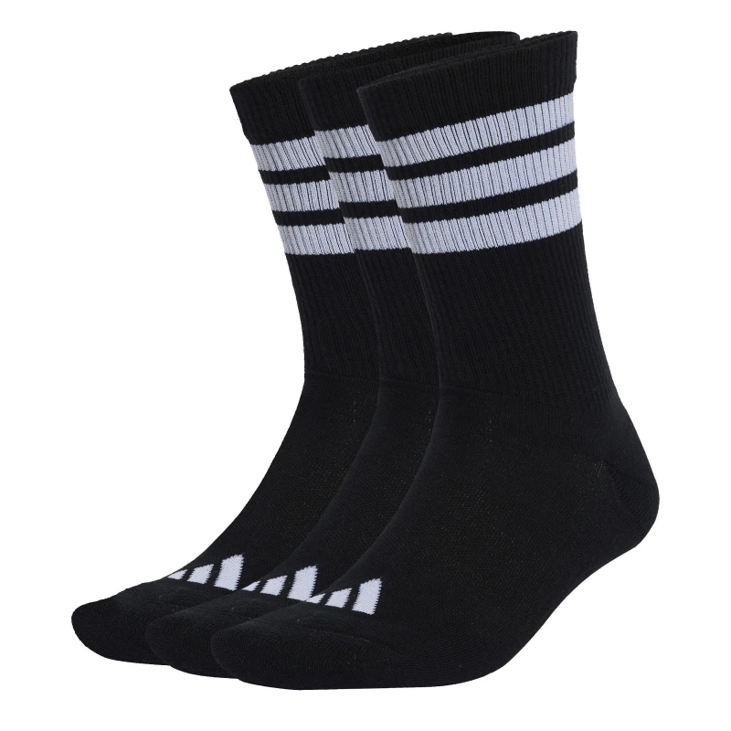 Image of adidas 3 Pack Crew Socks Adults Black/White 3S unisex XS 2-3.5