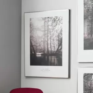 Image of Mono Waterside Tree Canvas Print White/Black