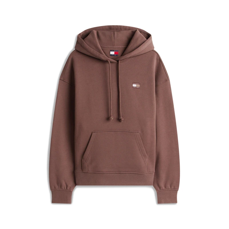 Image of Tommy Jeans Badge Hoodie Black Walnut female 10 (S)
