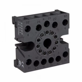 Image of Greenbrook Round 8 pin DIN Rail base for Plug in 2 Pole Relay