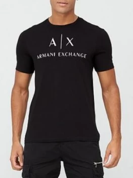 Image of Armani Exchange Logo Print T-Shirt Black Size 2XL Men