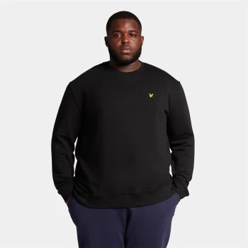 Image of Mens Crew Neck Sweatshirt - Jet Black - Plus - XXXXXL